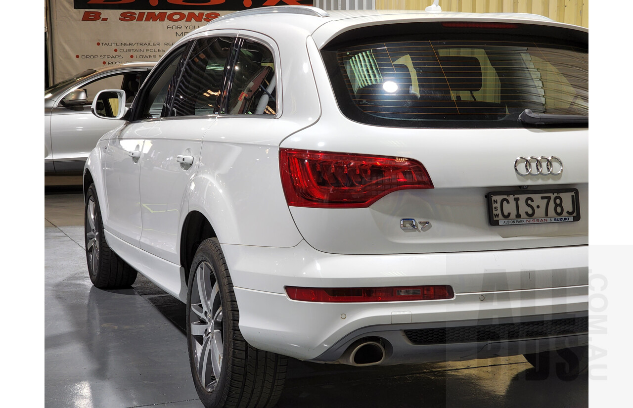 9/2012 Audi Q7 3.0 TDI Quattro S-Line MY12 4d Wagon White 3.0L - Turbo Diesel - 7 Seater