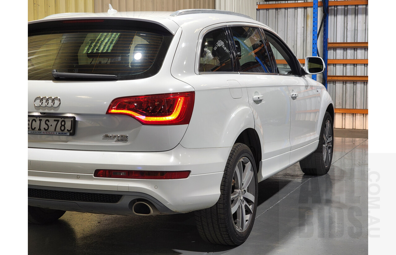 9/2012 Audi Q7 3.0 TDI Quattro S-Line MY12 4d Wagon White 3.0L - Turbo Diesel - 7 Seater