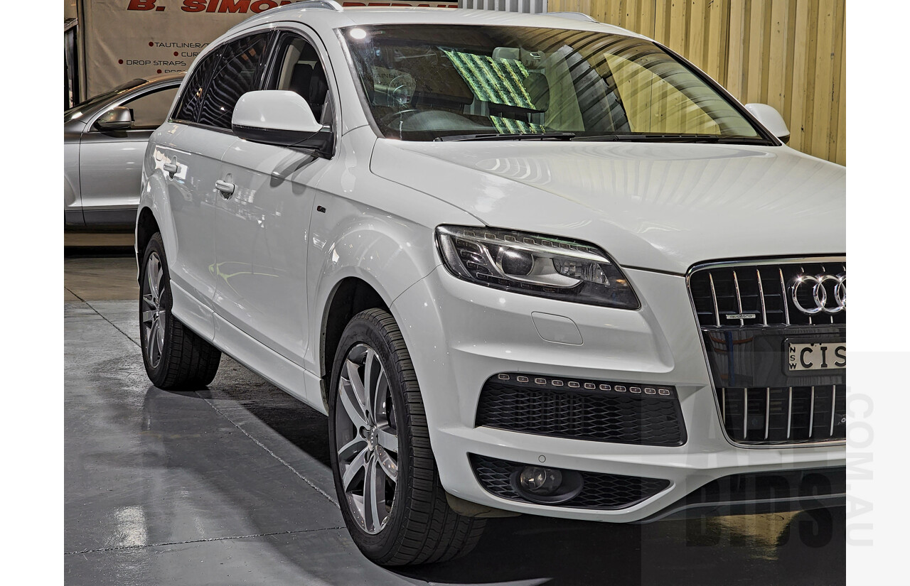 9/2012 Audi Q7 3.0 TDI Quattro S-Line MY12 4d Wagon White 3.0L - Turbo Diesel - 7 Seater