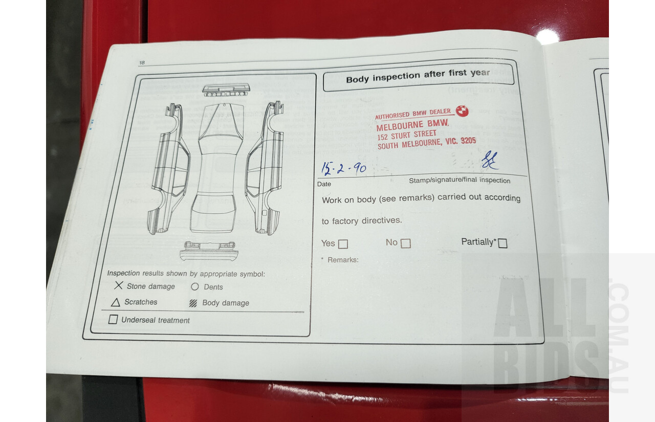 1/1989 BMW 635 CSi E24 2d Coupe Red 3.4L