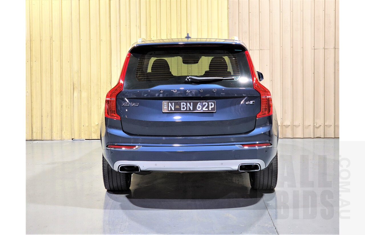 12/2017 Volvo XC90 T6 2.0 Inscription 256 MY18 4d Wagon Blue 2.0L Turbo - 7 Seater