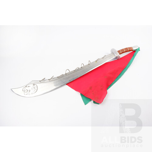 Chinese Steel Alloy Display or Competition Jiu Huan Dao Nine Ring Broad Sword