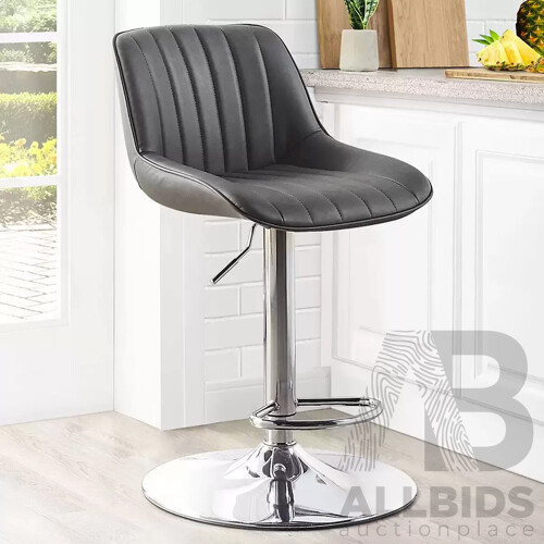 Bayside Furnishings Stitched Gas Lift Bar Stool (Grey) - ORP $179.99
