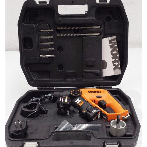 Worx H3  3 in 1 Cordless Rotary Hammer Drill Kit - New
