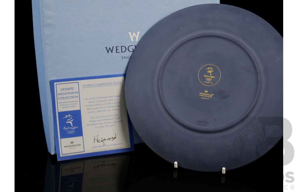 Wedgwood Limited Edition of 2000 Sydney 2000 Olympics Commemerative Plate in Original Box with Ceritificate