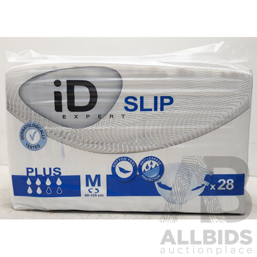 Lot of iD Expert Slip All in One Plus Nappies - Size M - 4 Packs Inc. Wipes