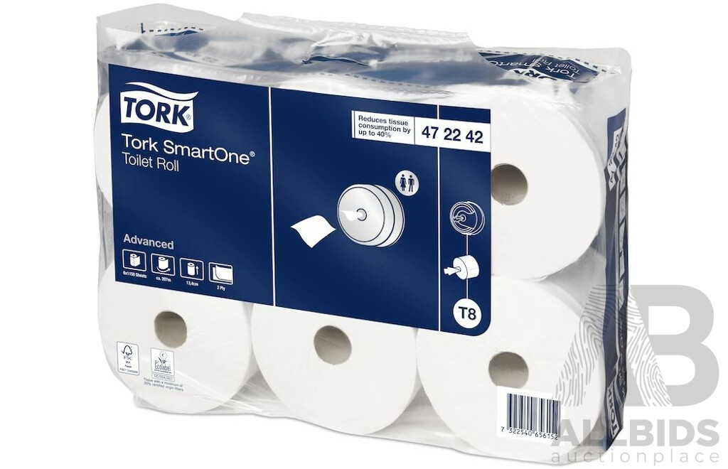 Tork SmartOne T8 Toilet Roll (Pack of 6) - Lot of 2 - Total ORP $170.60