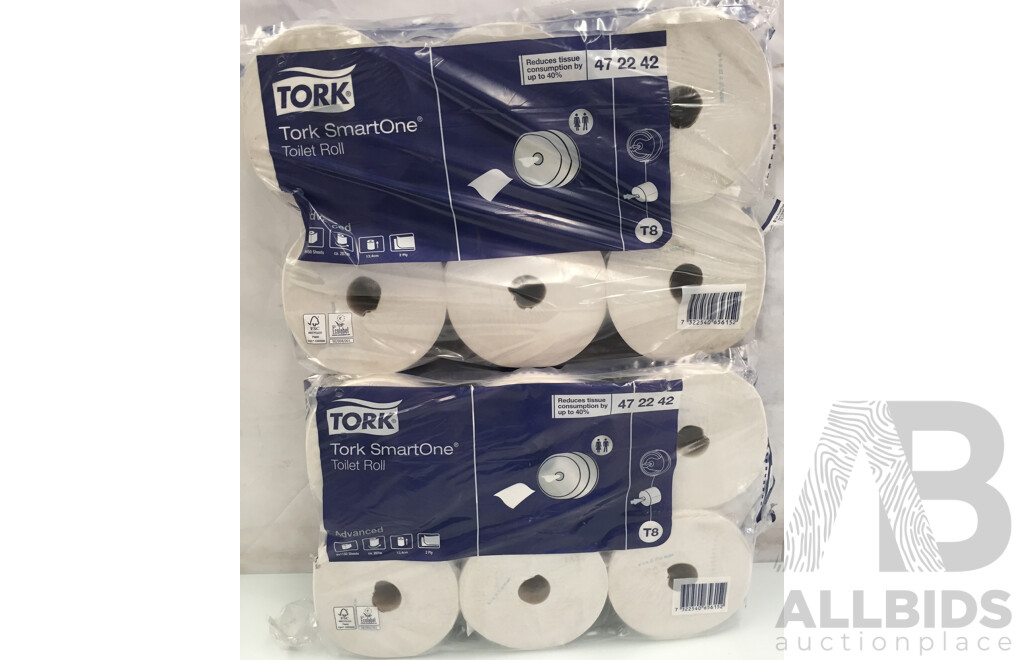 Tork SmartOne T8 Toilet Roll (Pack of 6) - Lot of 2 - Total ORP $170.60