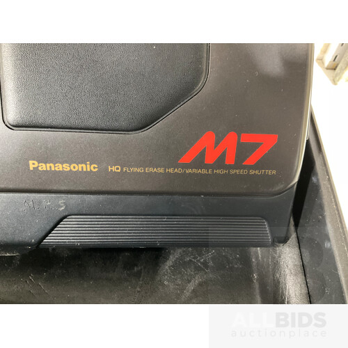 VHS Movie System Carrying Case VW-SHM7 With Panasonic Panasonic Movie Camera Recording and Playback NV-M7 and Panasonic Video AC Adaptor VW- AM7