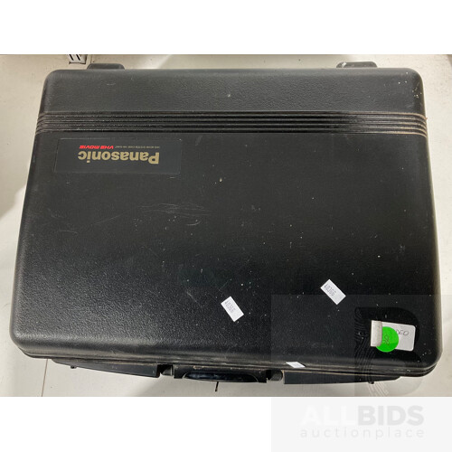 VHS Movie System Carrying Case VW-SHM7 With Panasonic Panasonic Movie Camera Recording and Playback NV-M7 and Panasonic Video AC Adaptor VW- AM7