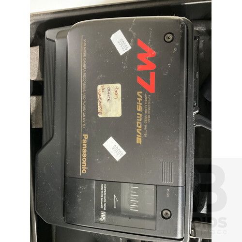 VHS Movie System Carrying Case VW-SHM7 With Panasonic Panasonic Movie Camera Recording and Playback NV-M7 and Panasonic Video AC Adaptor VW- AM7