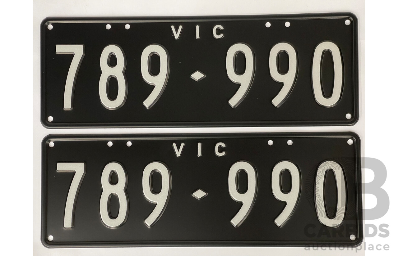 Victorian VIC 6 - Digit Number Plate 789-990