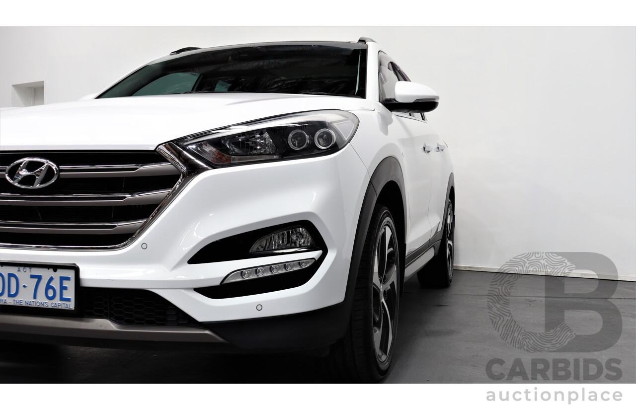 7/2016 Hyundai Tucson Highlander (awd) TLE 4d Wagon White 1.6L Turbo