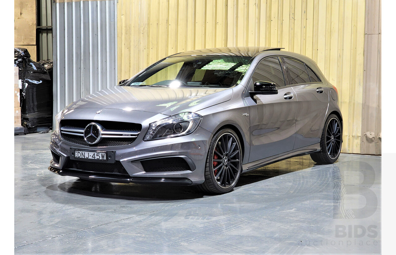 7/2014 Mercedes Benz A45 AMG 176 MY14 5d Hatchback Grey 2.0L Turbo