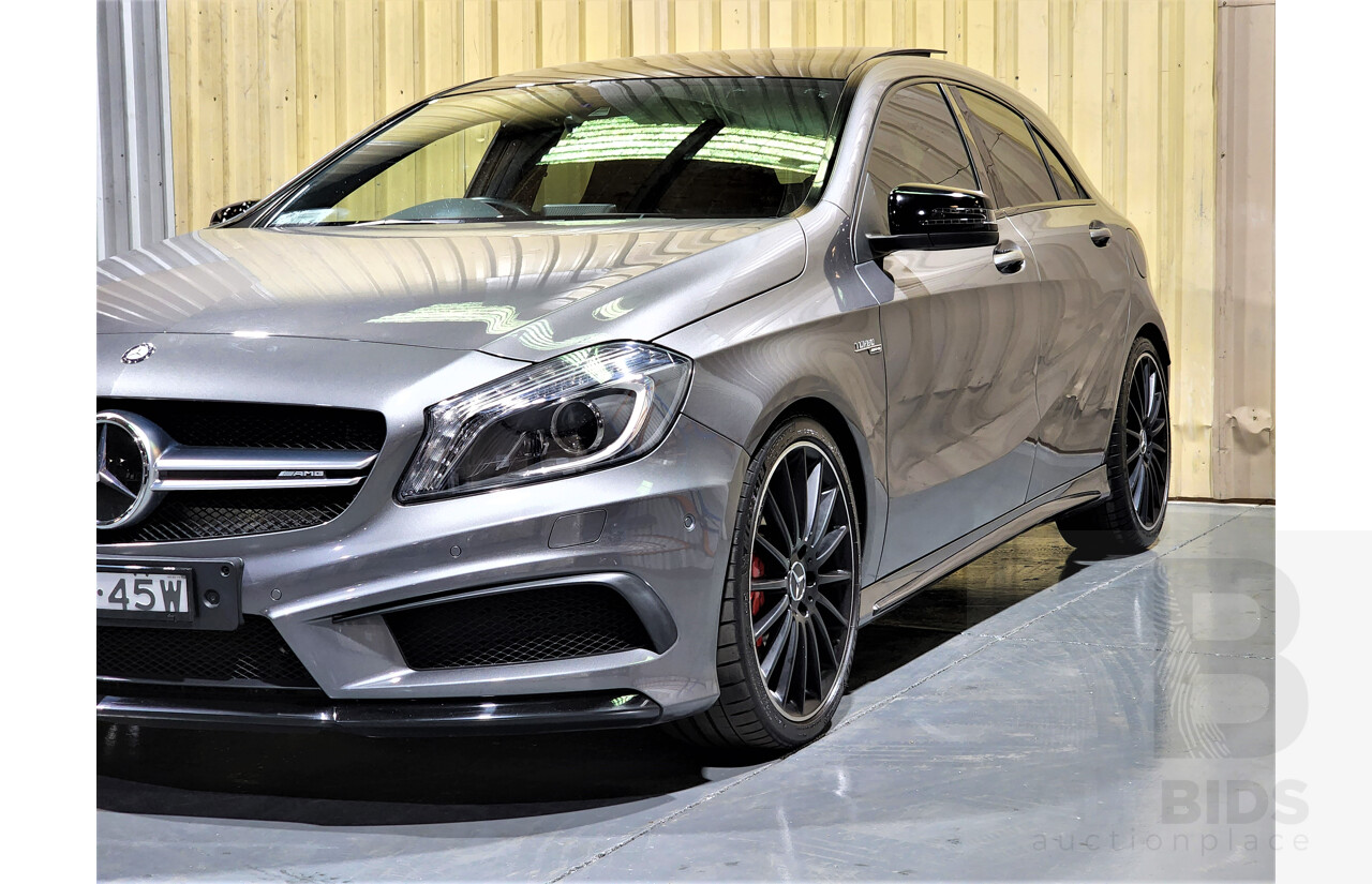 7/2014 Mercedes Benz A45 AMG 176 MY14 5d Hatchback Grey 2.0L Turbo