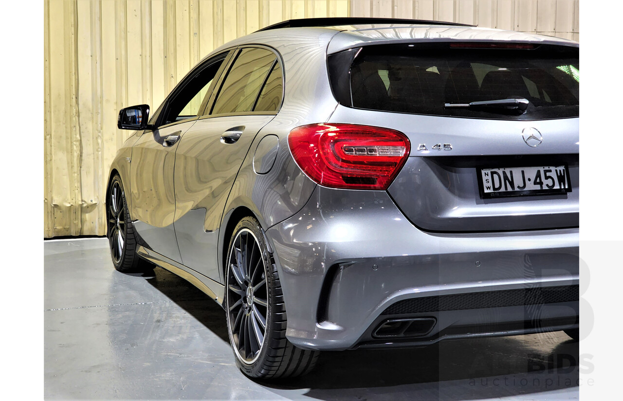 7/2014 Mercedes Benz A45 AMG 176 MY14 5d Hatchback Grey 2.0L Turbo