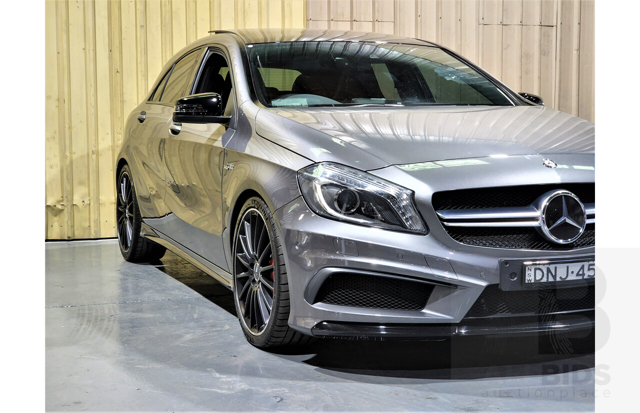 7/2014 Mercedes Benz A45 AMG 176 MY14 5d Hatchback Grey 2.0L Turbo