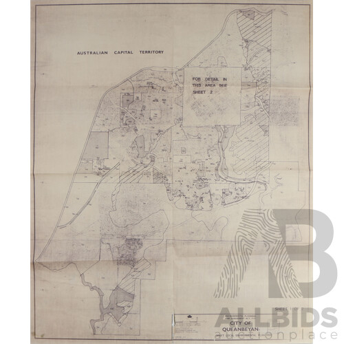 Collection Ten Maps Relating to the Canberra & Queanbeyan and District Including Queanbeyan Planning Sceme Map 1973, 1 to 50000 Canberra and More