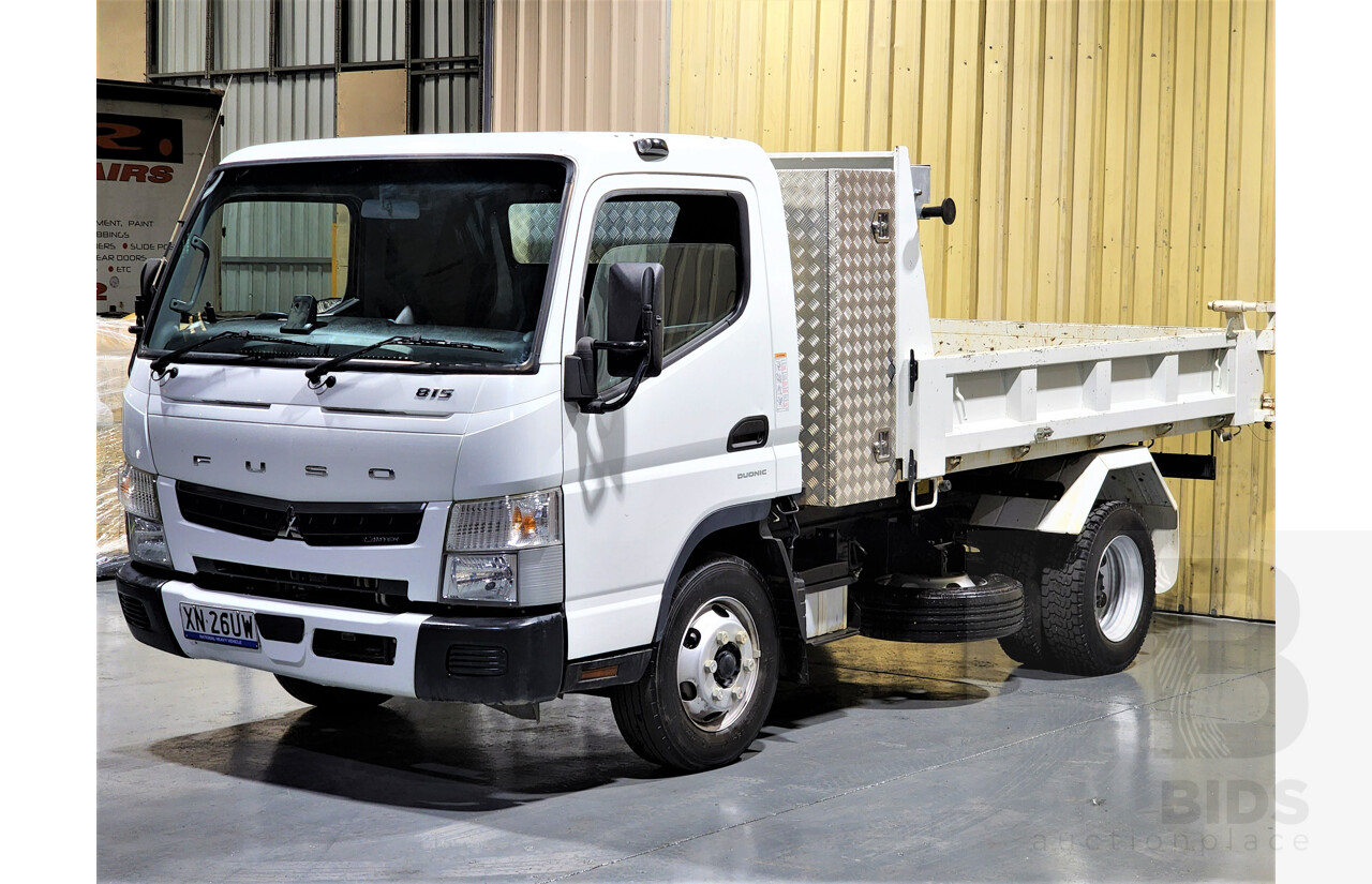 7/2020 Mitsubishi Fuso 815 TF Canter NB2 Tipper Truck 2d White 3.0L Turbo Diesel