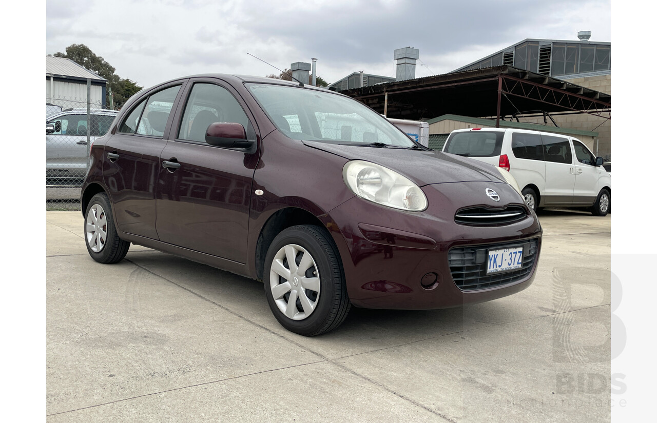 10/2012 Nissan Micra ST K13 5d Hatchback Maroon 1.2L