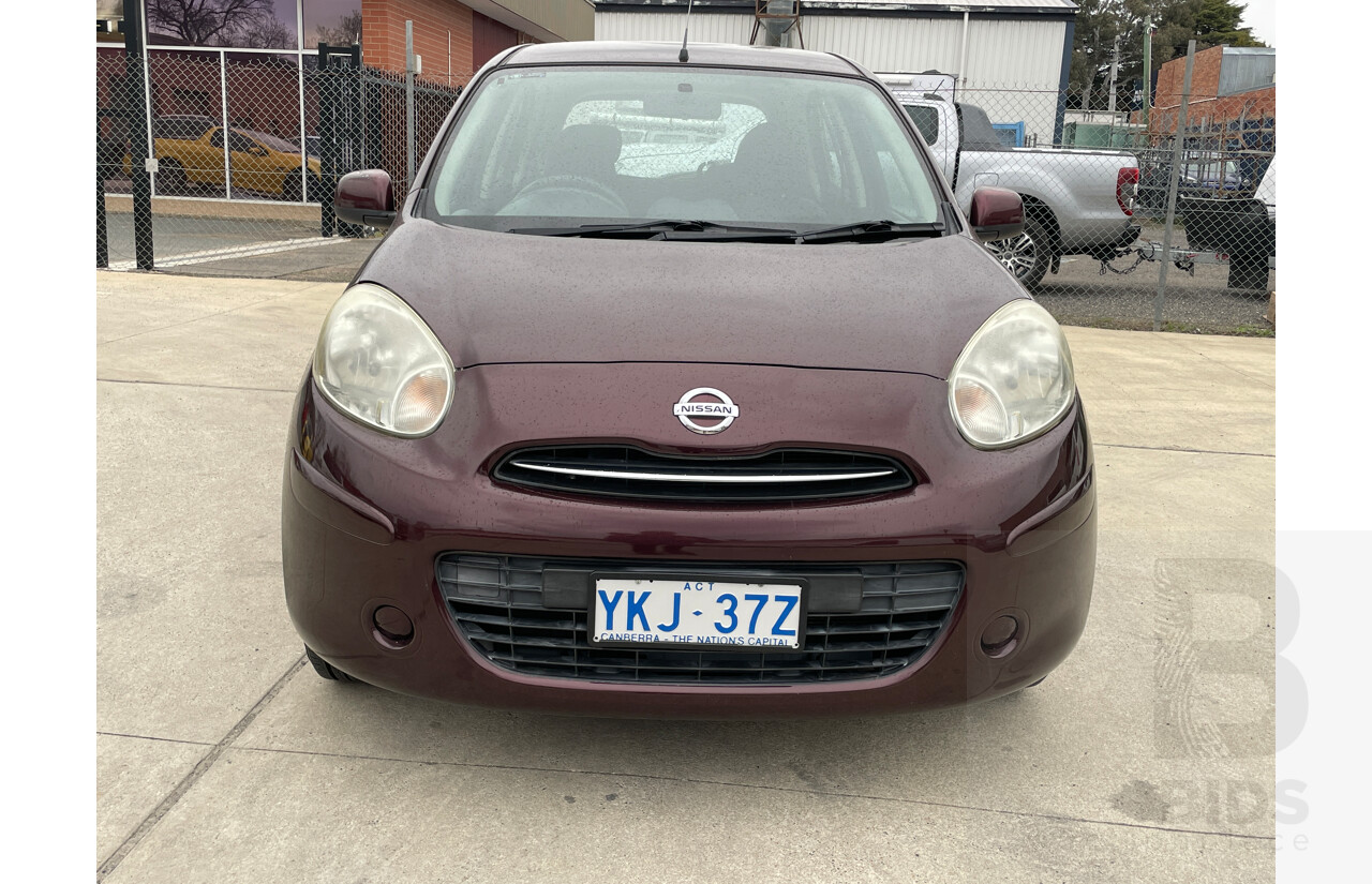 10/2012 Nissan Micra ST K13 5d Hatchback Maroon 1.2L