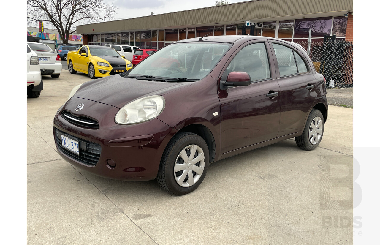 10/2012 Nissan Micra ST K13 5d Hatchback Maroon 1.2L