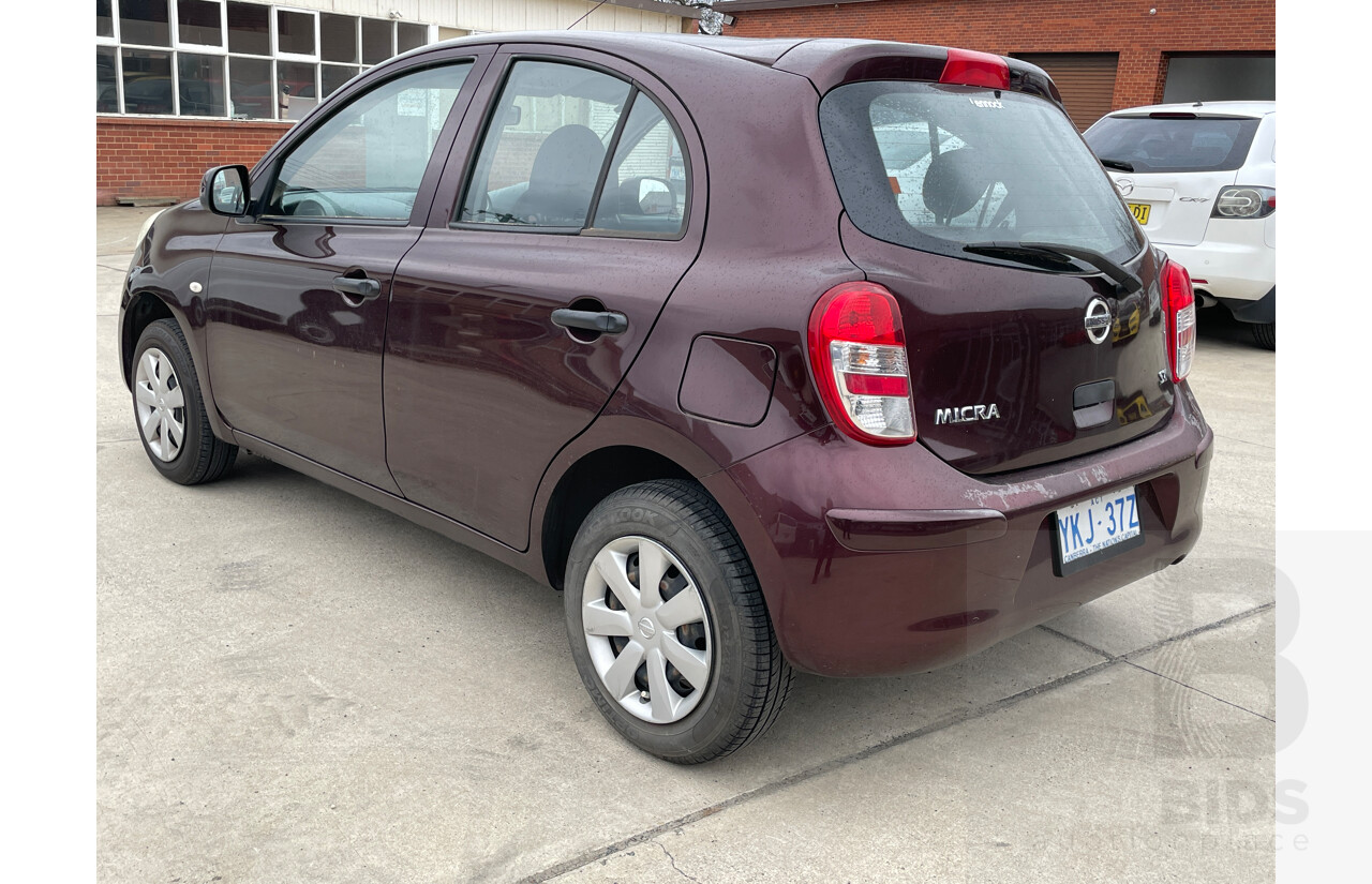 10/2012 Nissan Micra ST K13 5d Hatchback Maroon 1.2L