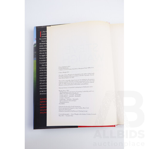 Steve Waugh, the Meaning of Luck, Signed by Author During the Guiness Book of Records Ofiicial Attemt 2013, SWB, 2103, Hardcover With Dust Jacket