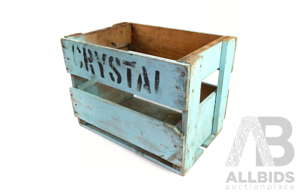 Vintage Crystal Soft Drinks Wooden Crate