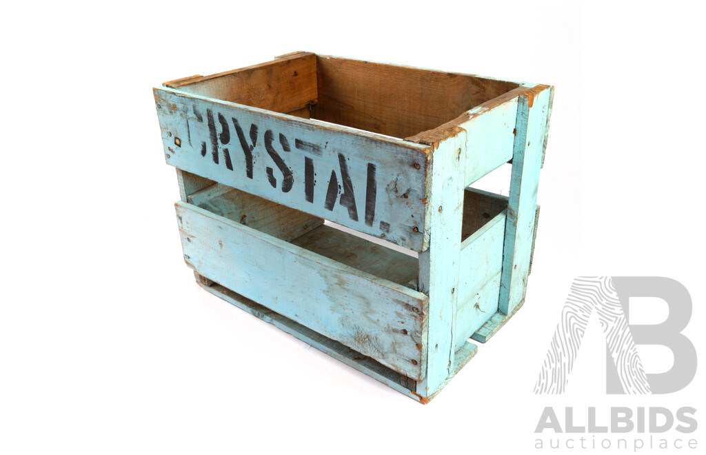 Vintage Crystal Soft Drinks Wooden Crate