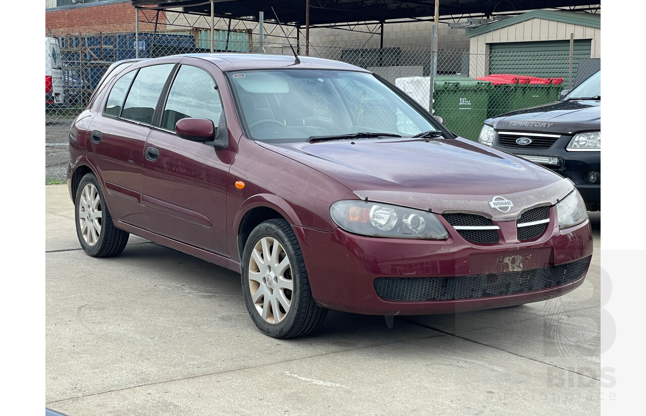 3/2004 Nissan Pulsar Q N16 MY03 5d Hatchback Maroon 1.8L