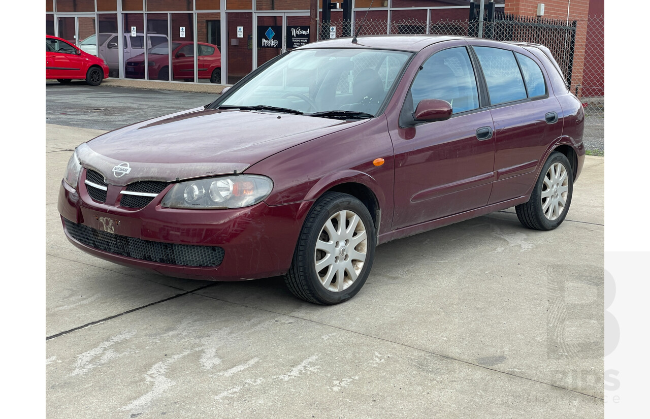 3/2004 Nissan Pulsar Q N16 MY03 5d Hatchback Maroon 1.8L