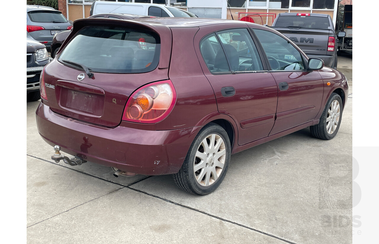 3/2004 Nissan Pulsar Q N16 MY03 5d Hatchback Maroon 1.8L