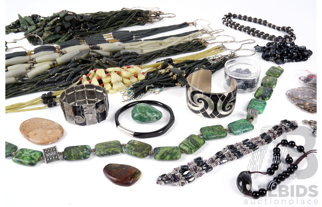 Large Collection of Multiple Necklaces, Bracelets, Semi-Precious Stones and Costume Jewellery