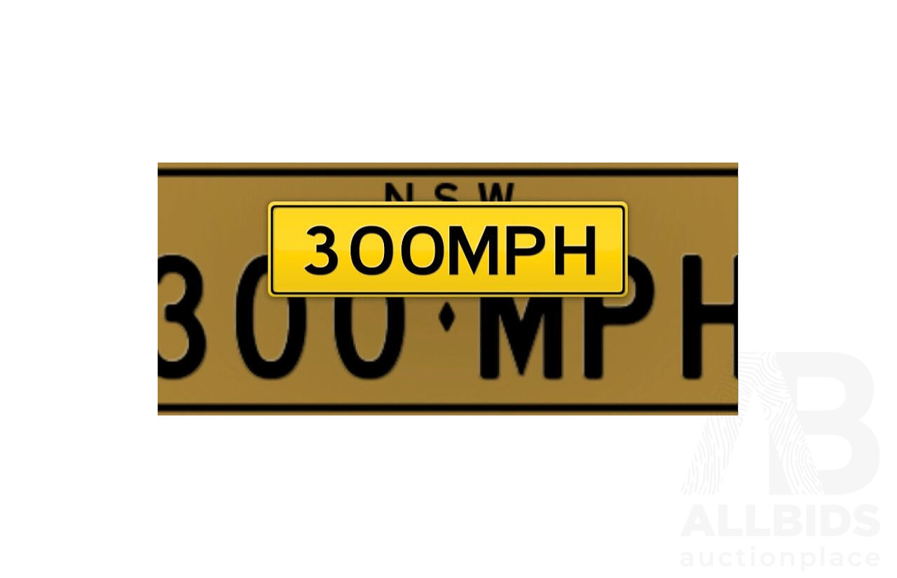 NSW Number Plates  300MPH