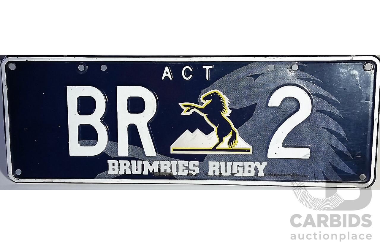 Brumbies ACT Number Plates   -  BR 2