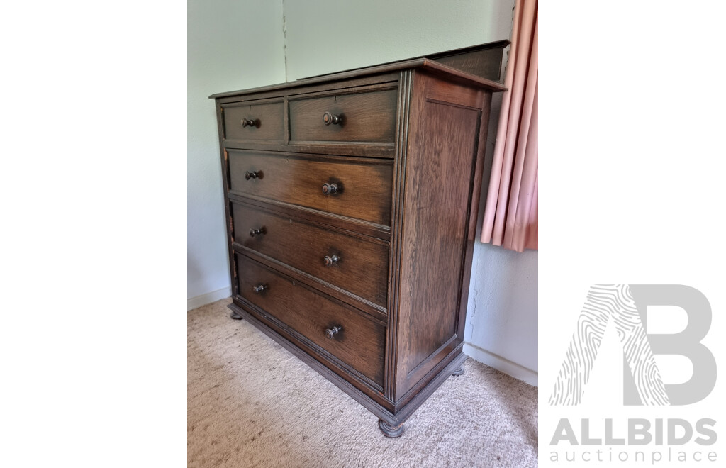 Vintage Oak Bedroom Suite - Mid 20th Century