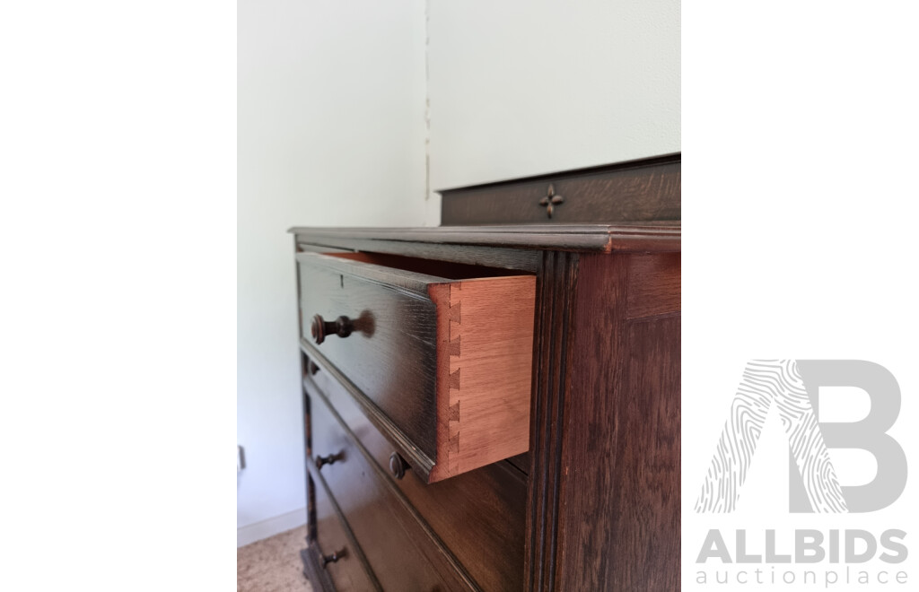 Vintage Oak Bedroom Suite - Mid 20th Century