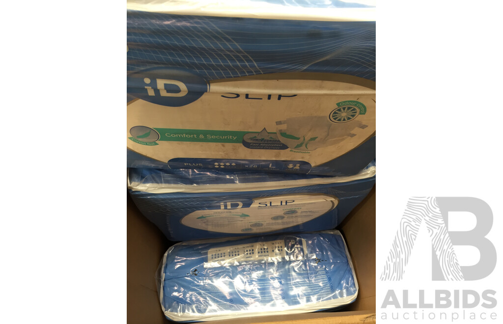 ID Expert Slip Plus Adult Nappies (Large, Pack of 28) - Lot of 4 - Total ORP $149.00