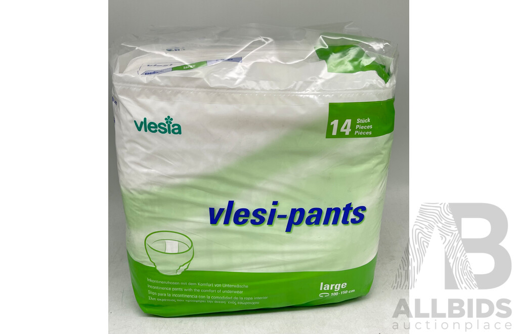 Vlesi Unisex Incontinence Pads Large - Quantity of 56
