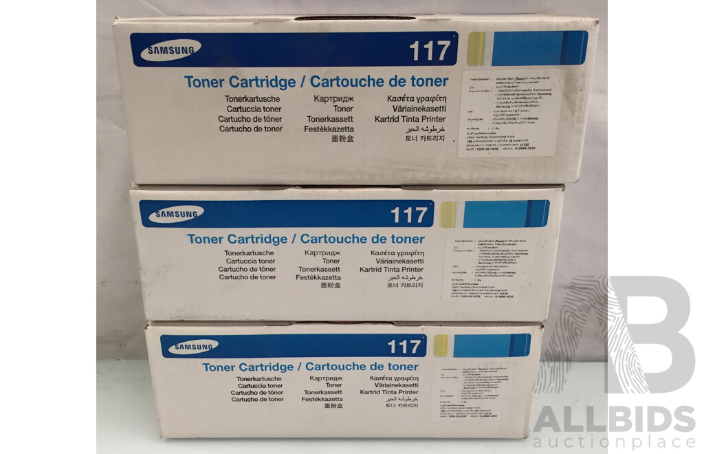 Samsung 117 Black Toner Cartridge  - Lot of 3 - Total ORP $375.81