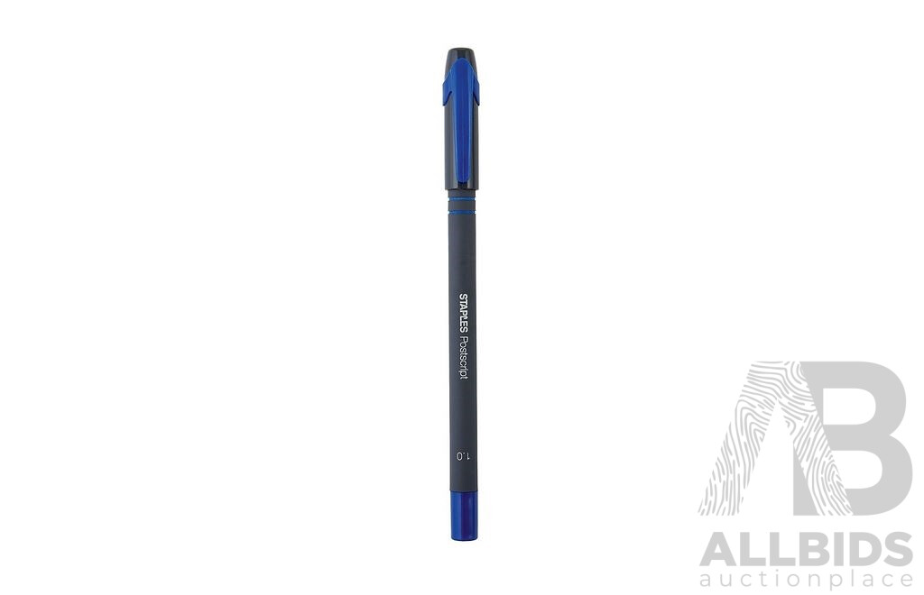 Staples Postscript Blue Ballpoint Pens (1 Dozen) - Lot of 9 - Total ORP $113.07