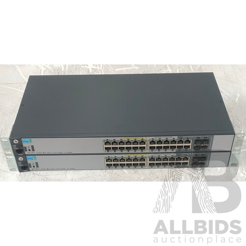 HP (J9299A) 2520G-24 24-Port Gigabit Ethernet PoE Switch - Lot of Two