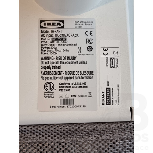 Ikea BEKANT Electronic Sit and Stand Desk - White