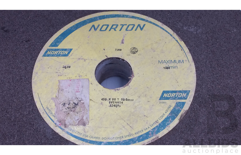 Norton 450mm General Purpose Grinding Wheel - New - ORP $355.00