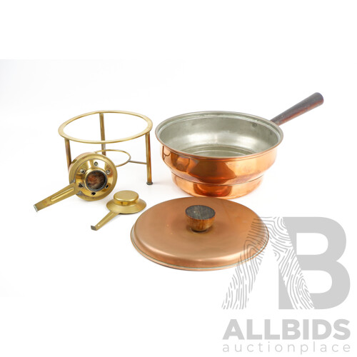 Vintage Copper Fondue Set with Spirit Burner