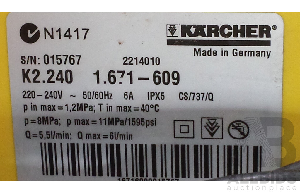 Karcher K 2.240 Electric Pressure Washer