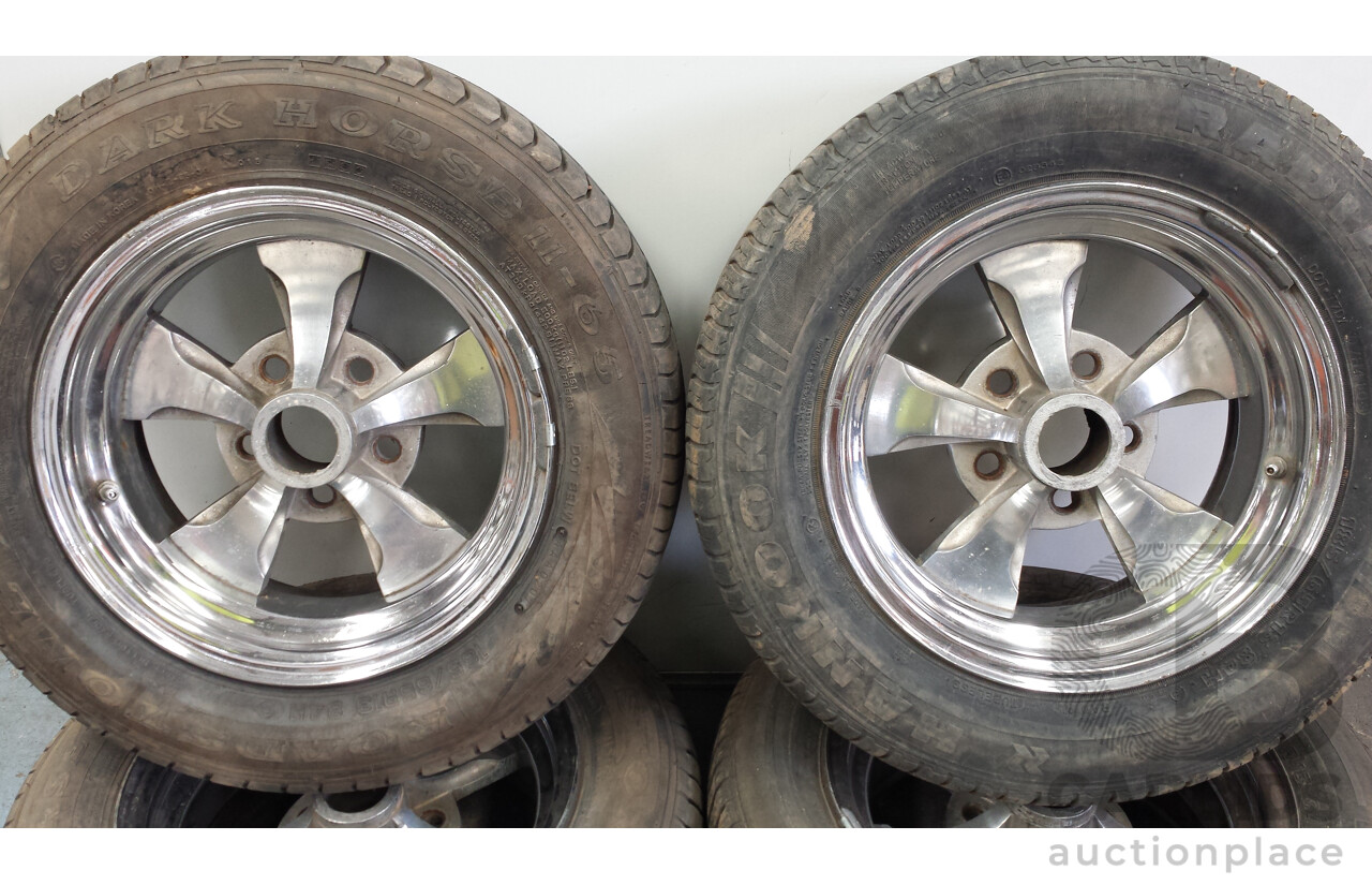 Holden Torana 13 Inch Mag Wheels With Tyres - Lot of Four