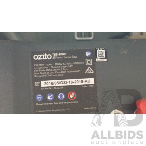 Ozito 254mm Table Saw With Stand