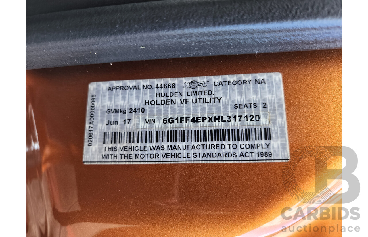 6/2017 Holden HSV Maloo GTS-R #0133 Utility Light My Fire Orange LSA 6.2L Supercharged V8